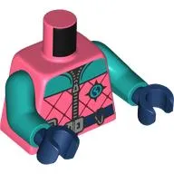 Torso, Puffer Jacket, Arctic Explorers Symbol, Dark Turquoise Collar, Dark Blue Belt, Silver Buckle print, Dark Turquoise Arms, Dark Blue Hands