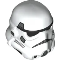 Helmet Stormtrooper Dual Molded, Black with Dark Bluish Gray and White Markings, Black Squares on Back Print