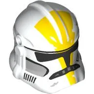 Helmet Clone Trooper Phase 2, Closed Front, Holes for Visor with Black Visor, Yellow Markings print