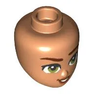 Minidoll Head Brown Eyebrows, Olive Green Eyes, Dark Orange Lips print