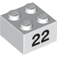 Brick 2 x 2 with Black "22" Print