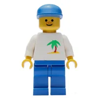 Man - White Torso with Palmtree, Blue Legs, Blue Cap