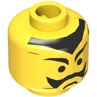 Minifig Head Bat Lord, Moustache Frown and Pointed Eyebrows and Hairline Print [Blocked Open Stud]