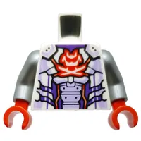 Torso, Red Samurai, Swords, Dark Purple/Lavender Armor print, Flat Silver Arms, Red Hands