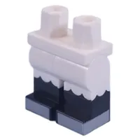 Hips with White Legs and Black Boots Pattern with Skirt, Light Bluish Grey Shoes Print