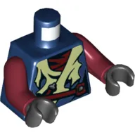 Torso Robes, Tattered with Yellowish Green Edges, Dark Red Belt Print, Dark Red Arms, Black Hands