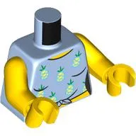 Torso Tank Top, Pineapples Print, Yellow Arms and Hands