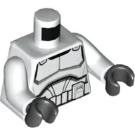 Torso Clone Trooper Armour, Wide Stomach Area Print, White Arms, Black Hands