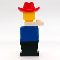 LEGOLAND Blue Torso, Black Legs, Red Cowboy Hat, White Scarf