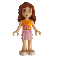 Olivia - Orange Top, Bright Pink Skirt