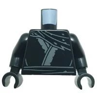 Torso, Robe, Dark Bluish Grey Decorations, Sash print, Black Arms and Hands