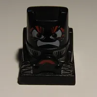 Racer Driver Head, Brick Special 2 x 2 Square, White Eyes, White Mouth, Red Steering Wheel (Warrior)