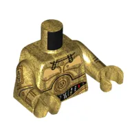 Torso Droid Plates, Concentric Circles, and Wires Print, Pearl Gold Arms and Hands with Panels Print