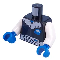 Torso Space Suit, White Fur Color, Ice Planet Logo, Silver Belt print, White Arms, Blue Hands