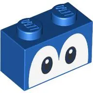 Brick 1 x 2 with Blue Eyes (Yoshi) Print