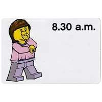 Activity Card, Time-Teaching 12-Hour Clock 8.30 a.m., Female