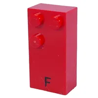Braille Brick 2 x 4 with 3 Studs ⠋ and 'F' Print