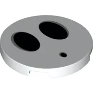 Tile Round 3 x 3 with Two Large Black Ovals and One Small Black Oval (Shy Guy Face) Print