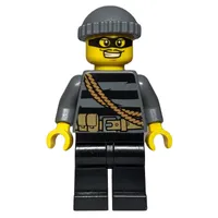 Criminal, Black Striped Top with Rope, Dark Bluish Gray Hat, Black Eyemask