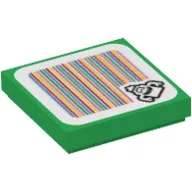 Tile 2 x 2 with Garbage Can Ghost and Barcode Print (Sticker)