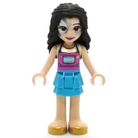 Emma - Dark Pink Top, Dark Azure Skirt, Face Paint