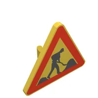 Road Sign Clip-on 2.2 x 2.667 Triangular with Road Works Print