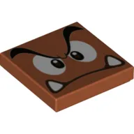Tile 2 x 2 with Goomba Face with Low Furrowed Brow Print