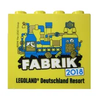 Brick 2 x 4 x 3 with 'LEGOLAND Deutschland Resort FABRIK 2018' Print