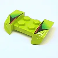 Mudguard 2 x 4 with Molded Headlights and Red/Black/Green Print