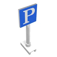 Road Sign Square with Parking Print