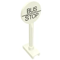 Road Sign Round with Bus Stop Print