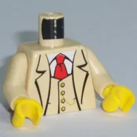 Torso Suit Jacket with Vest and Red Tie Print (Gent), Tan Arms, Yellow Hands