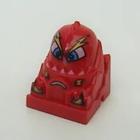 Racer Driver Head, Brick Special 2 x 2 Round, Yellow Lightnings, Blue Eyes, White Teeth print (Lightor)