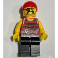 Pirate - Red/Black Stripes, Black Legs, Red Bandana, Eyepatch (New)