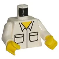 Torso Shirt with Pockets Print, White Arms, Yellow Hands