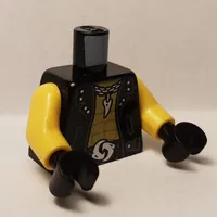 Torso Jacket, Bare Chest, White Logo on Back print, Yellow Arms, Black Hands