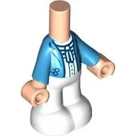 Microdoll Body Pants White with Medium Azure Jacket, White Shirt, Tie/Bow, Light Nougat Hands print