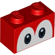 Brick 1 x 2 with Blue Eyes (Yoshi) Print