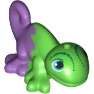 Animal, Chameleon with Blue and Black Eyes and Marbled Medium Lavender Pattern