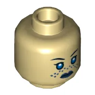 Minifig Head Barriss Offee, Blue Eyes, Blue Freckles, Dark Blue Lips Print