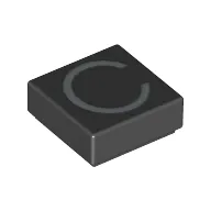 Tile 1 x 1 with letter Capital C Print
