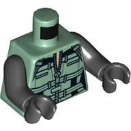 Torso Vest with Zipper, Straps and Pockets Print (Black Widow), Black Arms and Hands