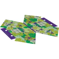 Tent, Jungle Leaves with Dark Purple Trim Print