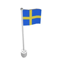 Flag on Flagpole, Wave with Sweden Print
