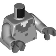 Torso Fur, Dark Bluish Gray and White Squares Print, Light Bluish Gray Arms, Dark Bluish Gray Hands