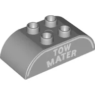 Duplo Brick 2 x 4 Curved Top with 'TOW MATER' Print