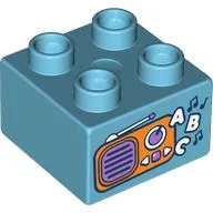 Duplo Brick 2 x 2, Radio, 'A B C' Print