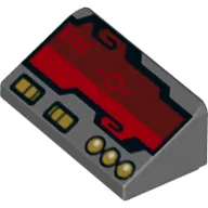 Slope 30° 1 x 2 x 2/3 with Dark Red Horizon Screen and Gold Switches and Buttons Print