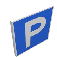 Road Sign Clip-on 2 x 2 Square with "P" on Blue Print