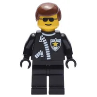 Police - Sheriff, Black Suit, Brown Hair